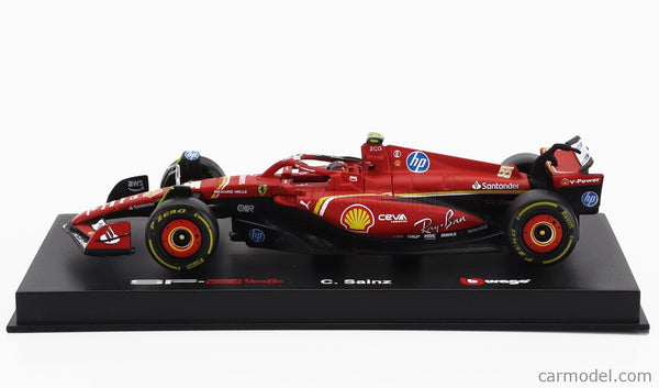 Bburago 1/43 Scale Model Ferrari SF24 16 Compatible with Charles Leclerc 2024 Race Formula