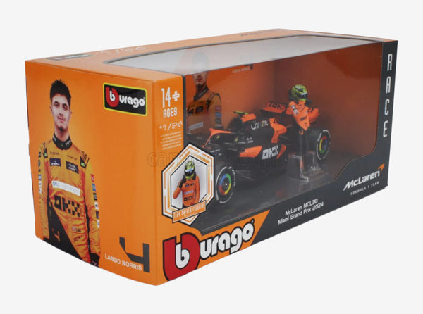 Bburago McLaren MCL38 Miami Grand Prix 2024 1:24 Scale Model car 14+ 18-28040N