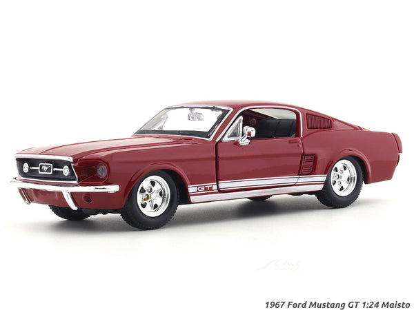 Maisto 1:24 1967 Ford Mustang GT Red Diecast Alloy Scale Model Car