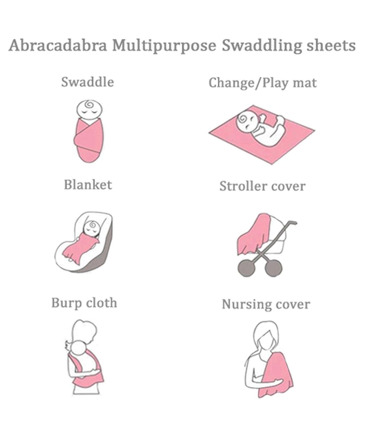 Abracadabra Cotton Muslin Swaddles Set of 3 – Eiffel Tower