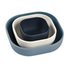 BEABA Silicone Stackable Bowls Set of 3 – Night Blue, Cotton & Baltic Blue