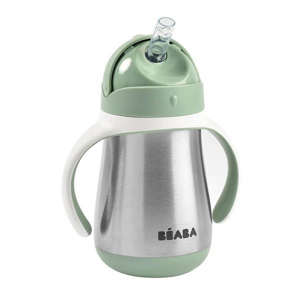 Beaba Stainless Steel Straw Cup 250 ml - Sage Green