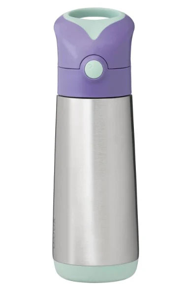 B Box Insulated Straw Sipper Drink Water Bottle 500Ml - Lilac Pop Purple