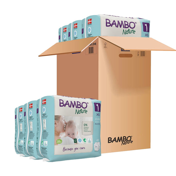 Bambo Nature Skin Friendly Tape Diapers - Monthly Box - Size 1