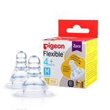 Pigeon Peristaltic Nipple 4m+ Medium (Pack Of 2)