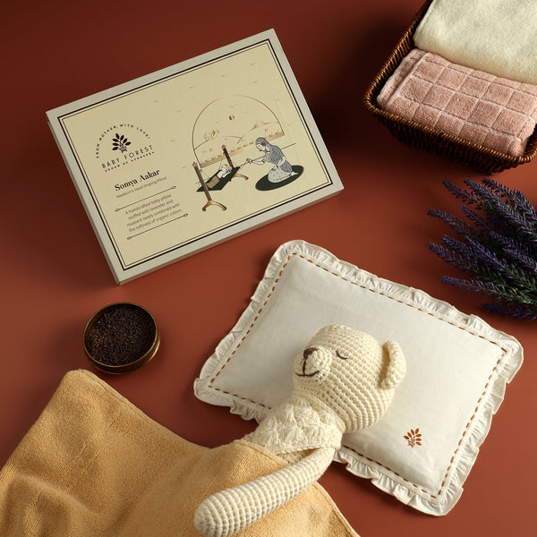 Baby Forest Somya Aakar Newborn, HeadShaping Mustard Pillow