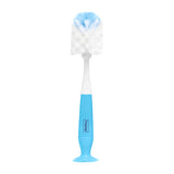 Hopop 2-in-1 Bottle & Nipple Cleaning Brush Grooved Handle with Suction Base One Size – Blue