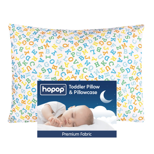 Hopop Soft & Breathable Premium Cotton Toddler Pillow with Pillowcase - Assorted