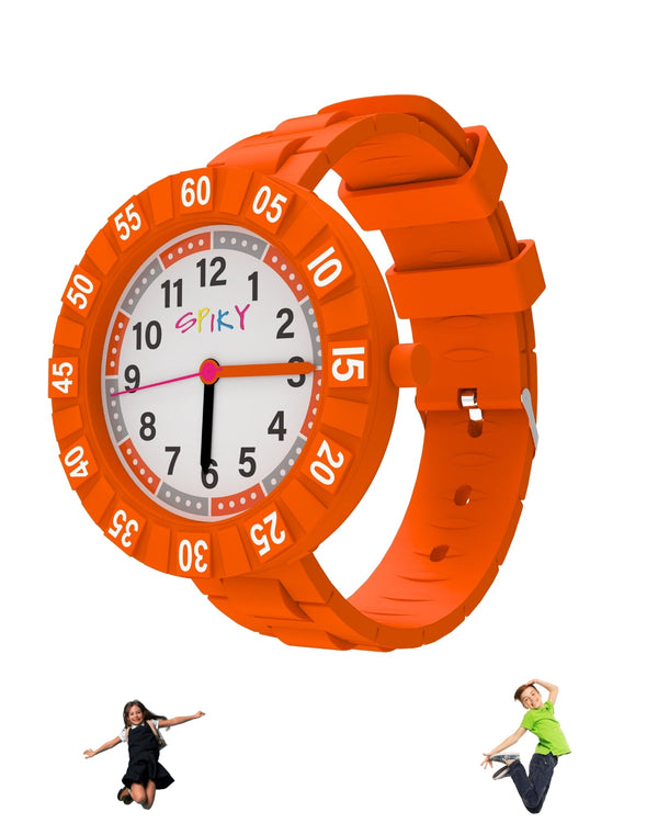 Spiky Stylish Analog Watch for Kids Boys and Girls EVA43C - Orange