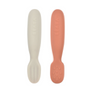 Béaba Set of 2 Silicone Pre-Feeding Spoons – Terracotta / Velvet Grey
