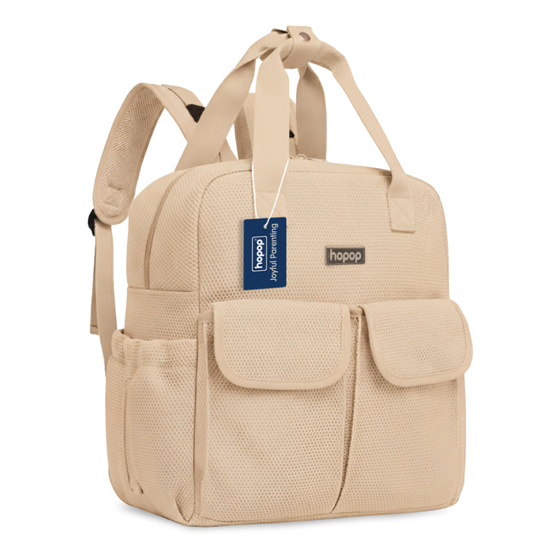 Hopop Baby Diaper Backpack with Changing Mat One Size – Beige