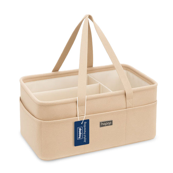 Hopop Baby Diaper Caddy Organizer with Compartments & Carry Handles One Size – Beige