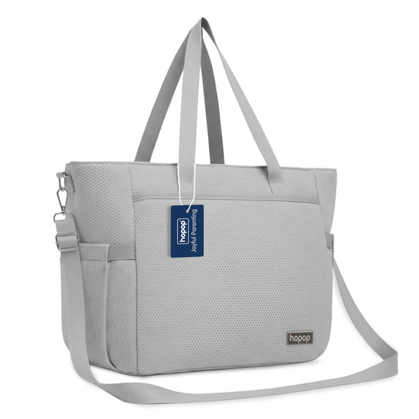 Hopop Tote Diaper Bag with Changing Mat Large – Grey