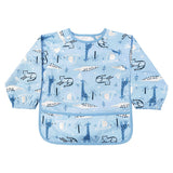 Hopop Easy-Clean Waterproof Full Sleeve Baby Bib with Food Catcher One Size – Assorted Print