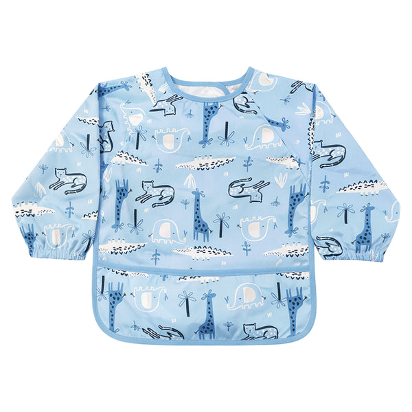 Hopop Waterproof Full Sleeve Baby Bib with Food Catcher Pocket – Apron Style - Assorted Print