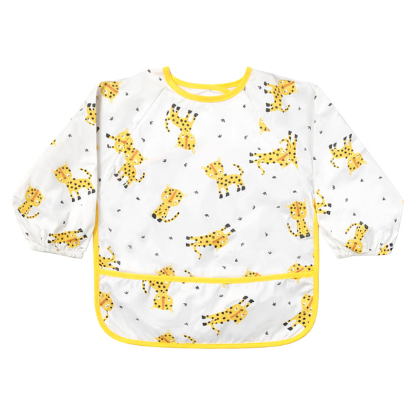 Hopop Waterproof Full Sleeve Baby Bib with Food Catcher Pocket – Apron Style - Assorted Print