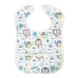 Hopop Easy-Clean Waterproof Baby Bib with Crumb Catcher - Assorted Prints
