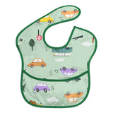 Hopop Easy-Clean Waterproof Baby Bib with Food Catcher Pocket - Assorted Prints