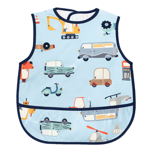HopopEasy-Clean Waterproof Baby Bib with Food Catcher Pocket Asorted