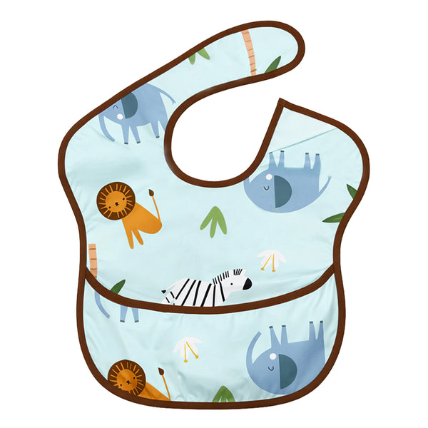 HopopEasy-Clean Waterproof Baby Bib with Food Catcher Pocket Asorted