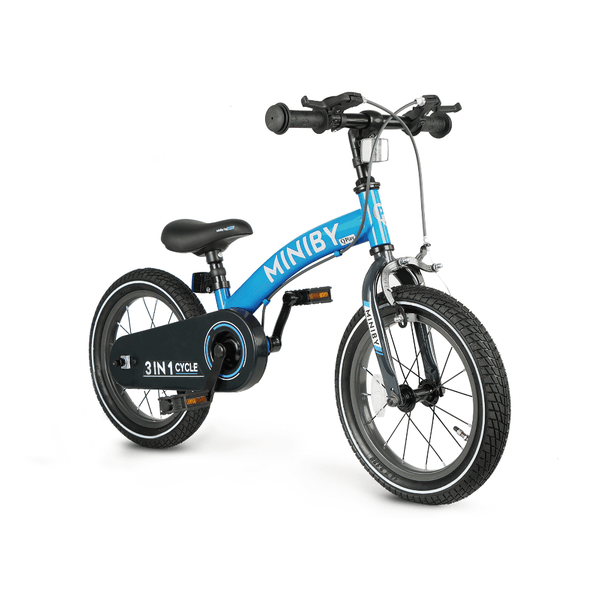 Qplay Miniby Air 3 in 1 Cycle (14 Inch) For 2.5 To 8Y - Blue