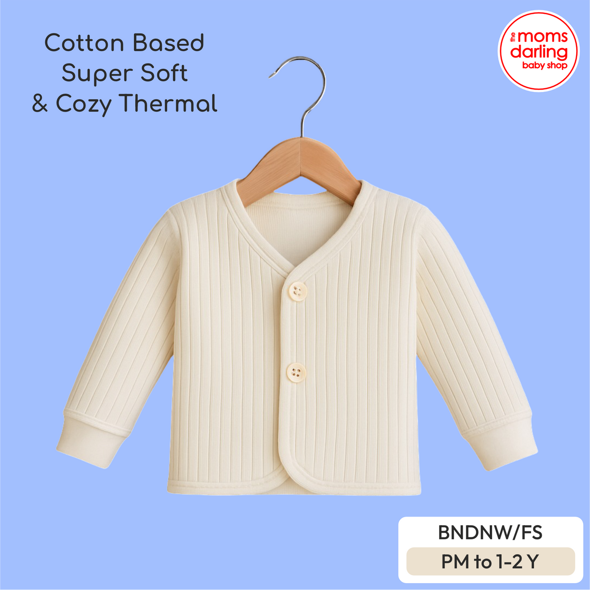 Babiano Cotton-Blend Front-Open Full-Sleeve Thermal Vest - Cream