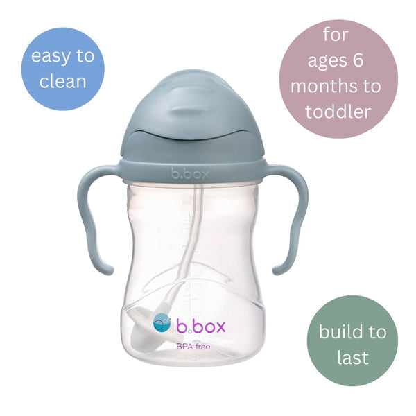 b.box Weighted Straw Sippy Cup 240 ml – Ocean Blue