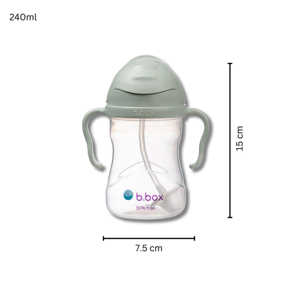 b.box Weighted Straw Sippy Cup 240 ml – Sage Green | 6M+
