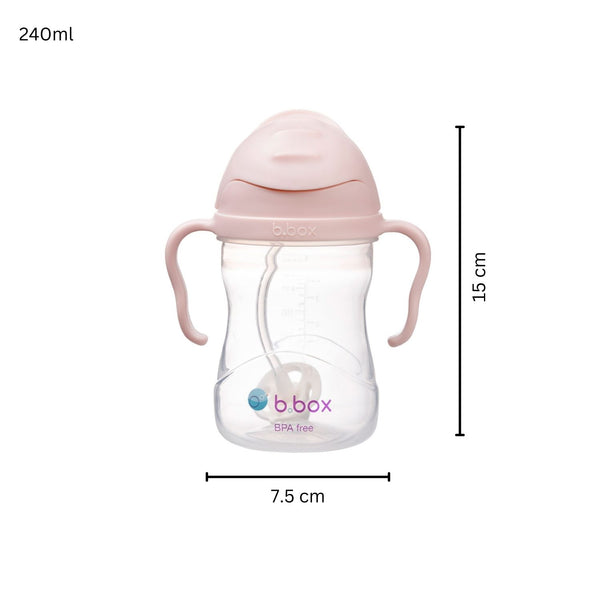 b.box Weighted Straw Sippy Cup 240 ml – Blush Light Pink