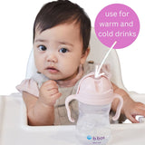 b.box Weighted Straw Sippy Cup 240 ml – Blush Light Pink