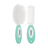 Hopop Soft-Bristle Baby Hair Brush & Comb Set - Green