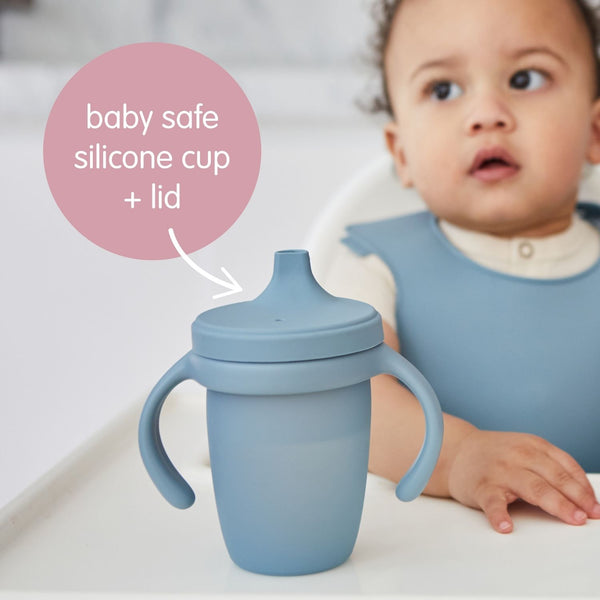 b.box Silicone Spout Cup with Handles 240 ml – Ocean Blue