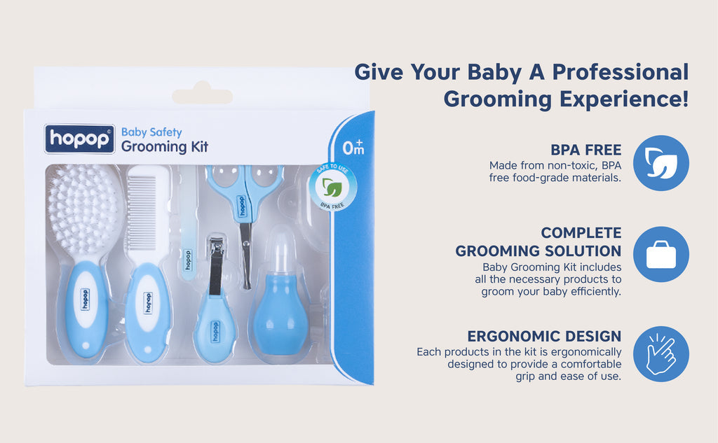 Hopop Grooming Kit for Newborns & Toddlers – Safe & Complete Baby Care Set