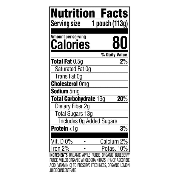 HappyBABY Organic Apples,Blueberry & Oats