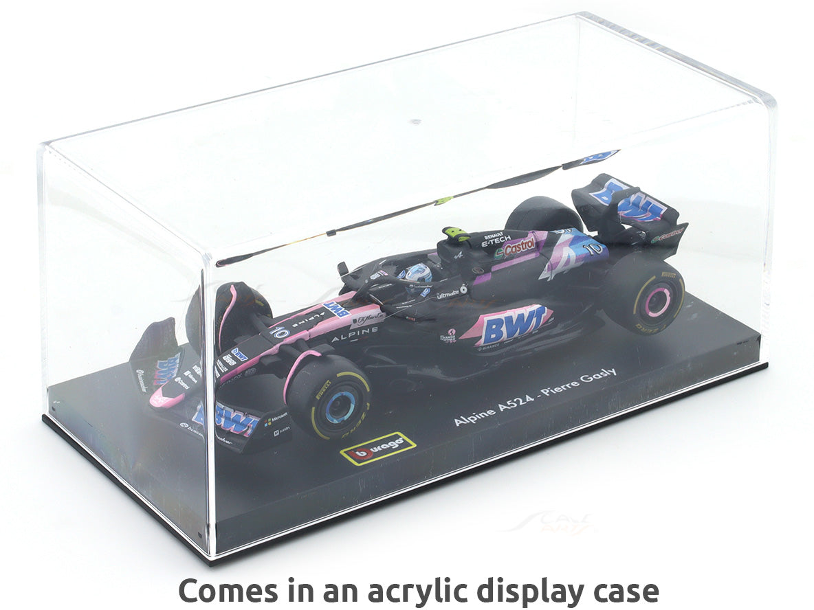 Bburago 2024 Alpine A524 No. 10 Pierre Gasly 1:43 F1 Diecast Model Car
