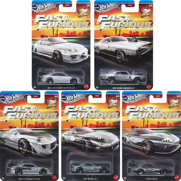 Hot Wheels fast And Furious Silver Series Pack Of 5