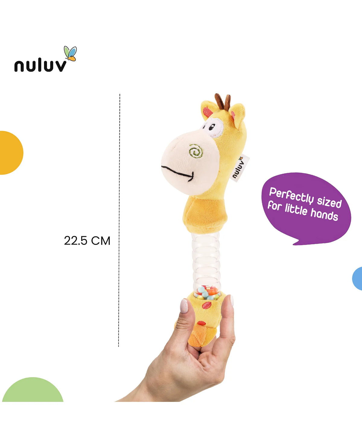 Nuluv Giraffe Rattle Soft Toy 0-24 Months Multicolour