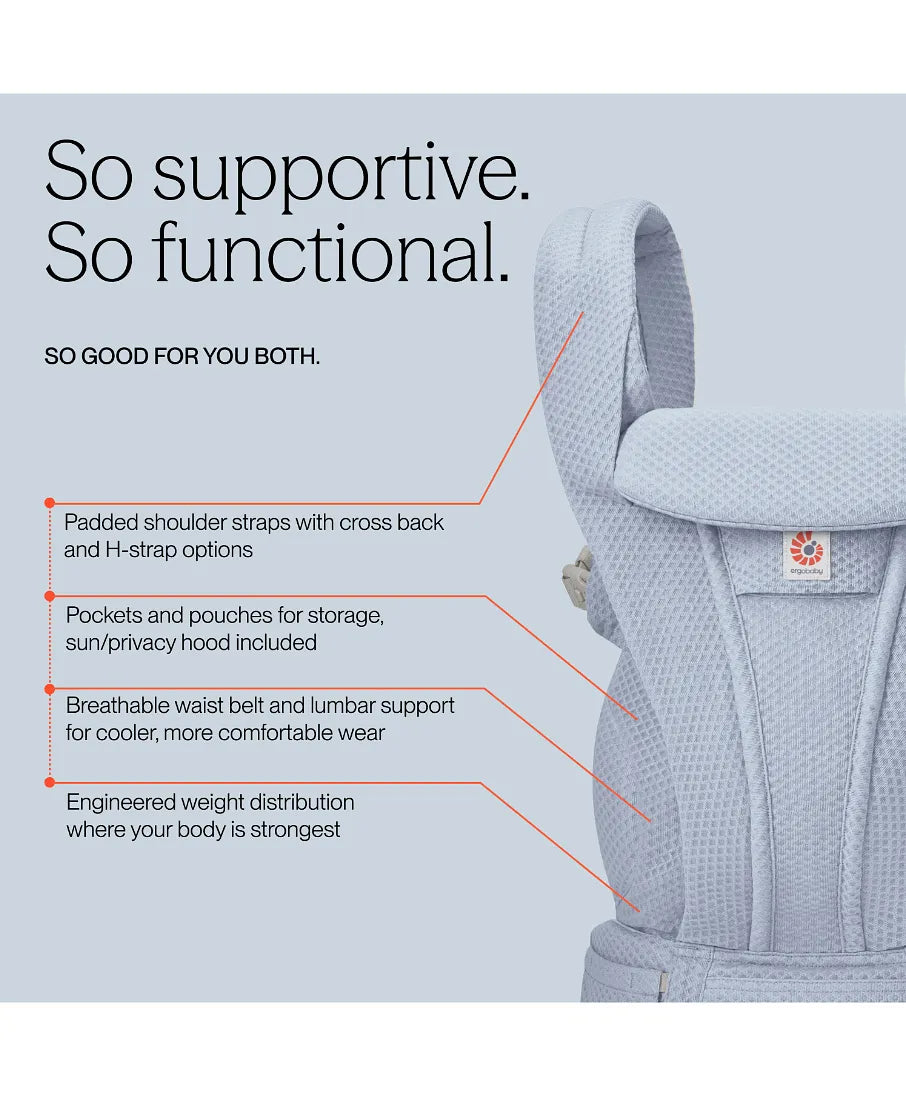 Ergobaby Omni Deluxe Baby Carrier Mesh 0-48 Months Serene Blue