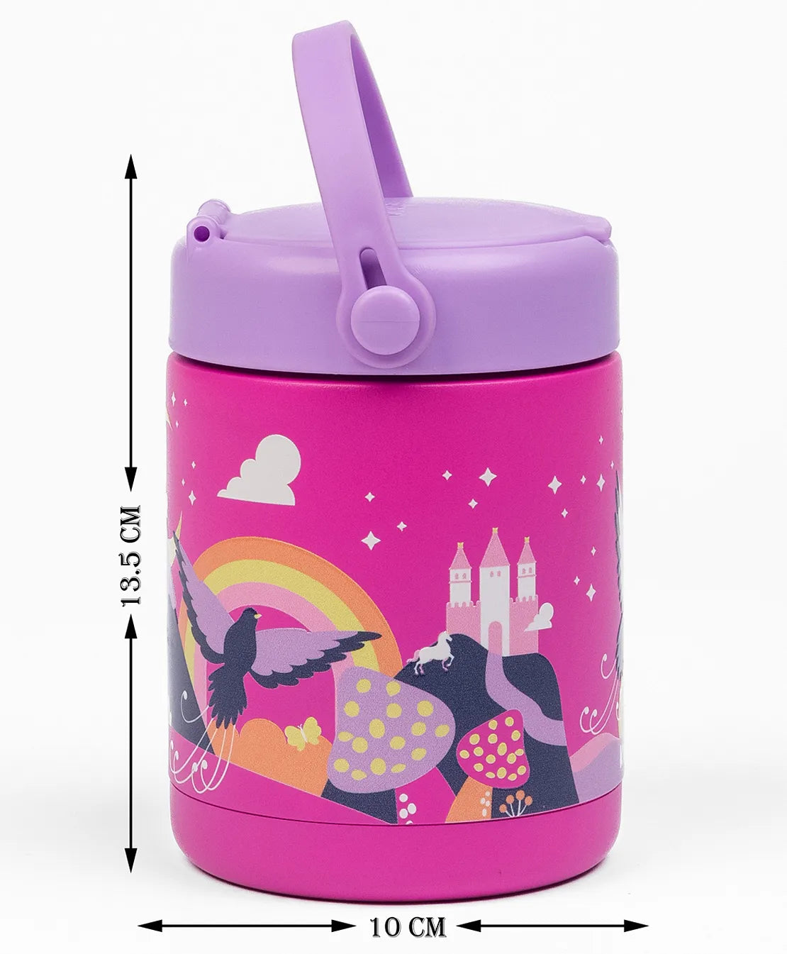 Kicups Joyful Jar Stainless Steel Insulated Food Jar 488 ml Pink