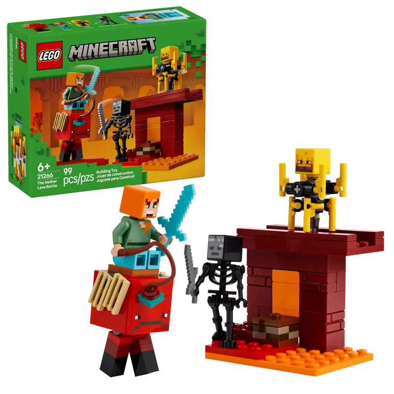 LEGO Minecraft The Nether Lava Battle Gamer Toy for Kids 6+ 21266