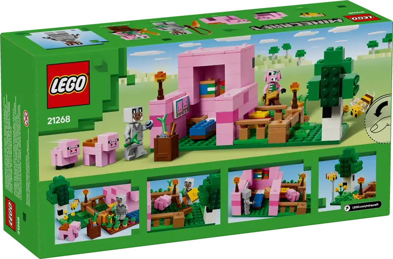 LEGO Minecraft® The Baby Pig House Gamer Building Toy Animal Set for Kids 7+ 238Pcs 21268