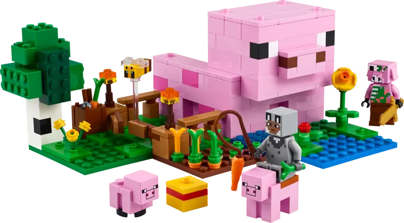 LEGO Minecraft® The Baby Pig House Gamer Building Toy Animal Set for Kids 7+ 238Pcs 21268