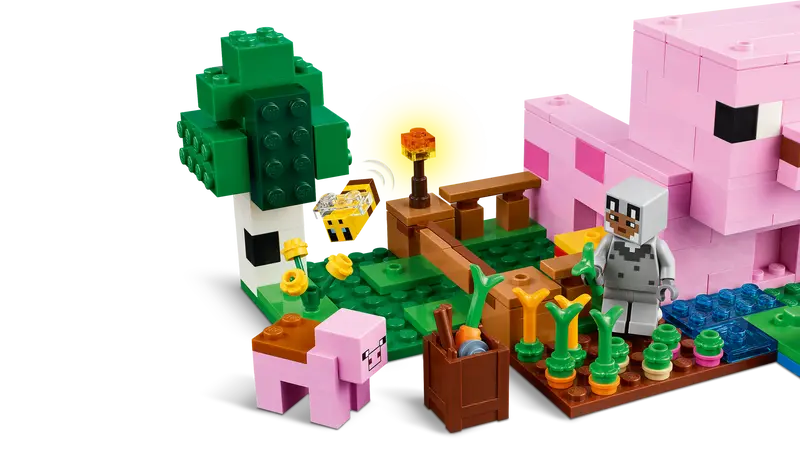 LEGO Minecraft® The Baby Pig House Gamer Building Toy Animal Set for Kids 7+ 238Pcs 21268