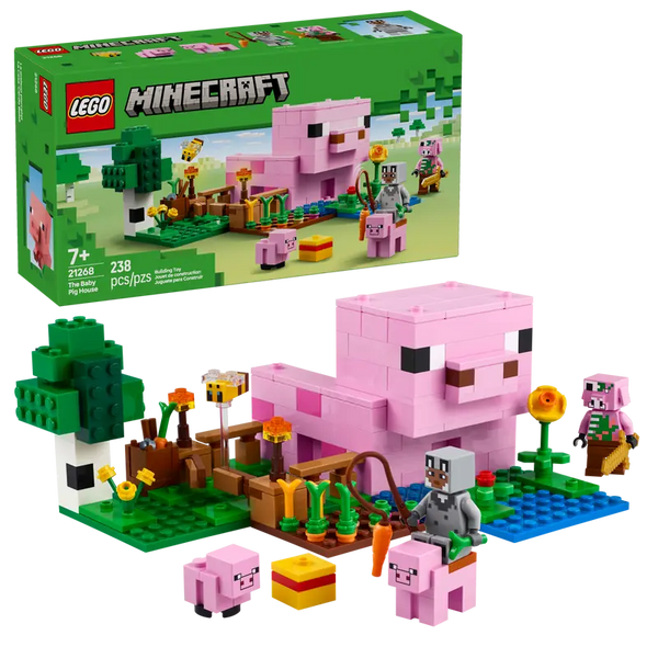 LEGO Minecraft® The Baby Pig House Gamer Building Toy Animal Set for Kids 7+ 238Pcs 21268