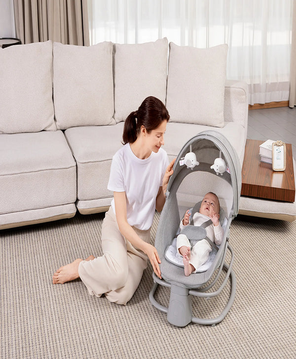 Mastela Deluxe 4-in-1 Baby Swing & Rocker Birth–36M – Grey