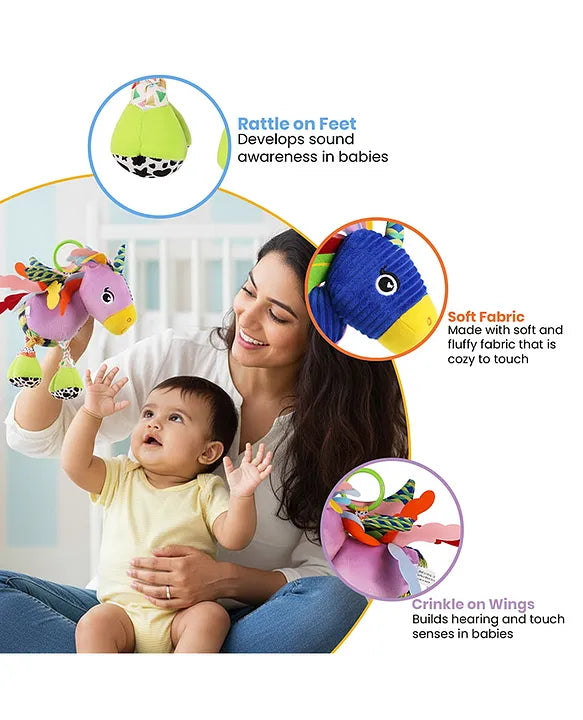Nuluv Sparkly Unicorn Baby Toy – Rattle & Sensory Plush, 3+ Months