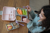 Melii 2 Tier Bento Box with Utensils 6 Compartments – Pink Purple Grey