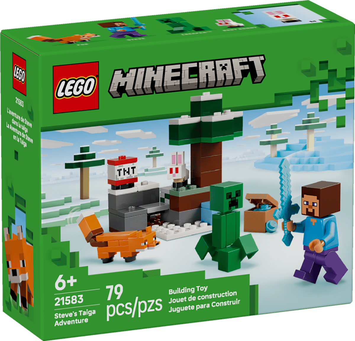 LEGO Minecraft Steve's Taiga Adventure 79 Pieces 8 × 8 × 6 cm Multicolour