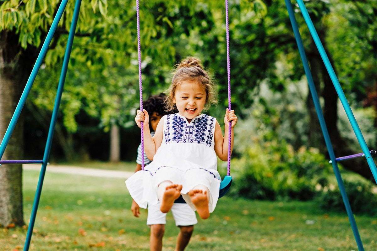 Plum Metal 2-In-1 Swing Set