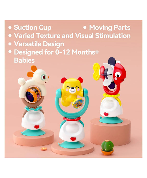 Hola 2-in-1 Kung Fu Bear Highchair Suction Toy & Rattle 10 x 7.5 x 20 cm Multicolor